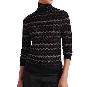 Hobbs Sparkly Black and Gold Turtleneck Size Medium
